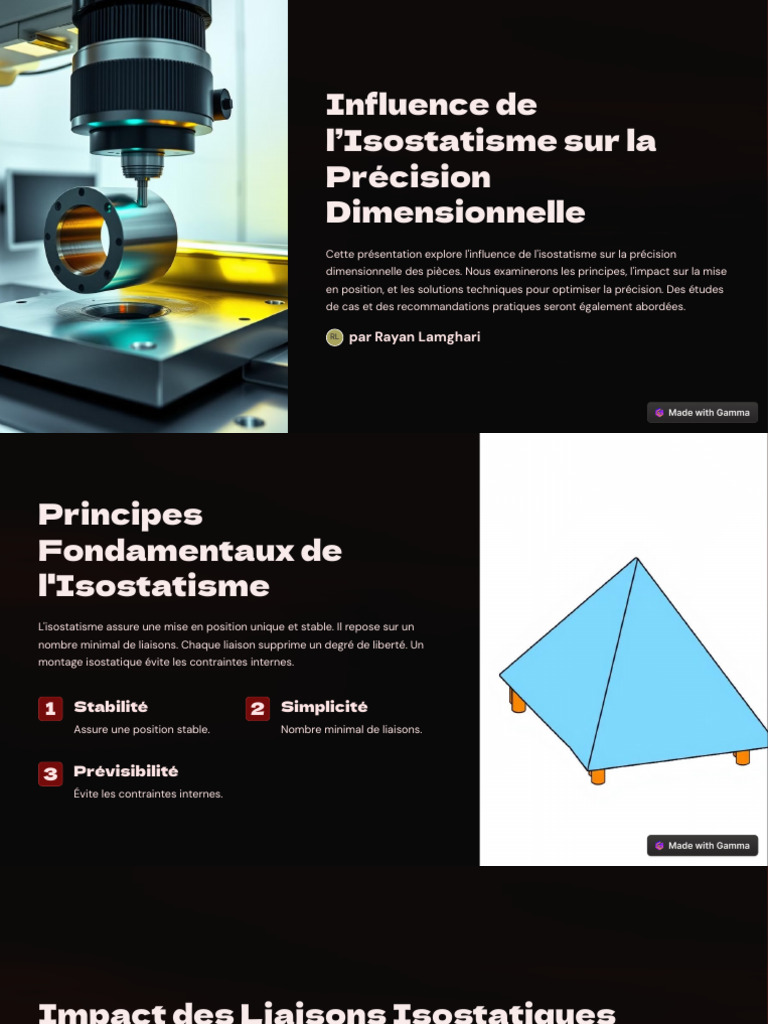 Isostatisme et Précision Dimensionnelle | PDF