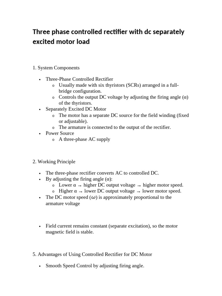 Three-Phase Rectifier for DC Motors | PDF