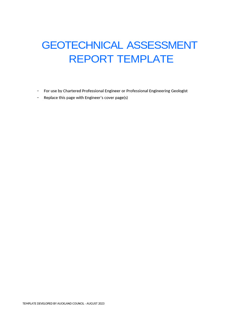 Auckland Geotechnical Assessment Template | PDF | Risk | Landslide