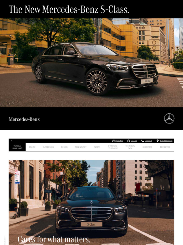 Mercedes-Benz S-Class Overview | PDF | Trunk (Car) | Tablet Computer