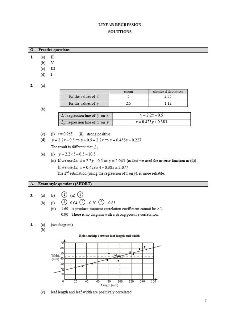 Guía 2 LINEAR REGRESSION - Solutions | PDF | Linear Regression ...