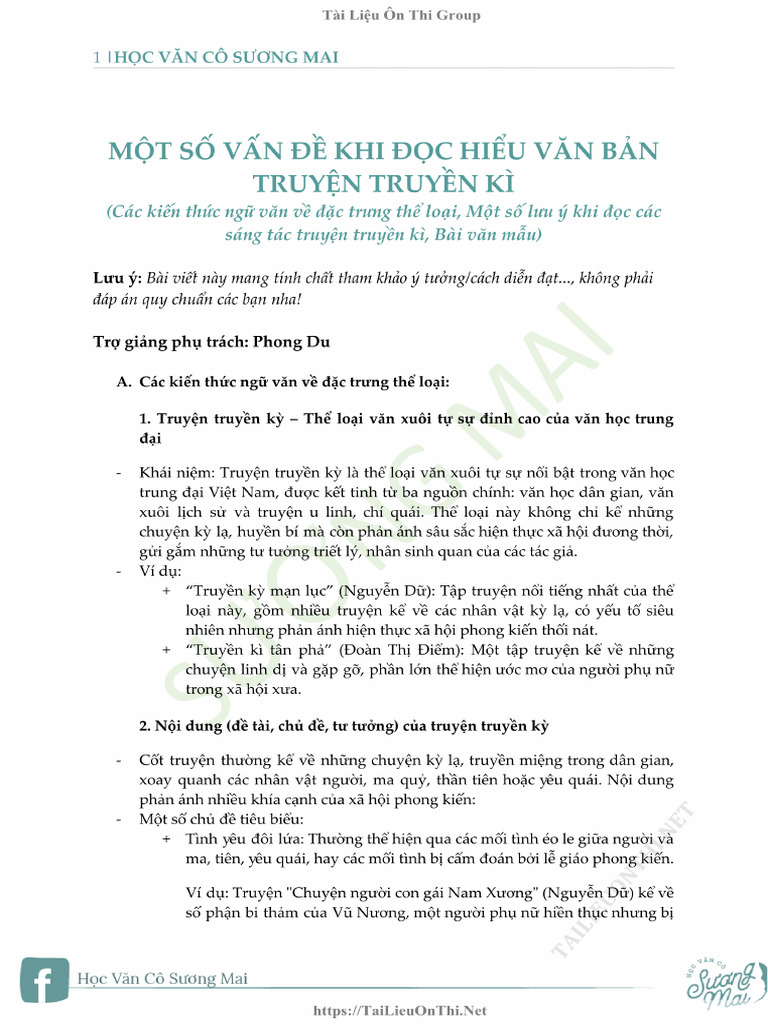 11. Một Số Vấn Đề Khi Đọc Hiểu Văn Bản Truyện Truyền Kì | PDF