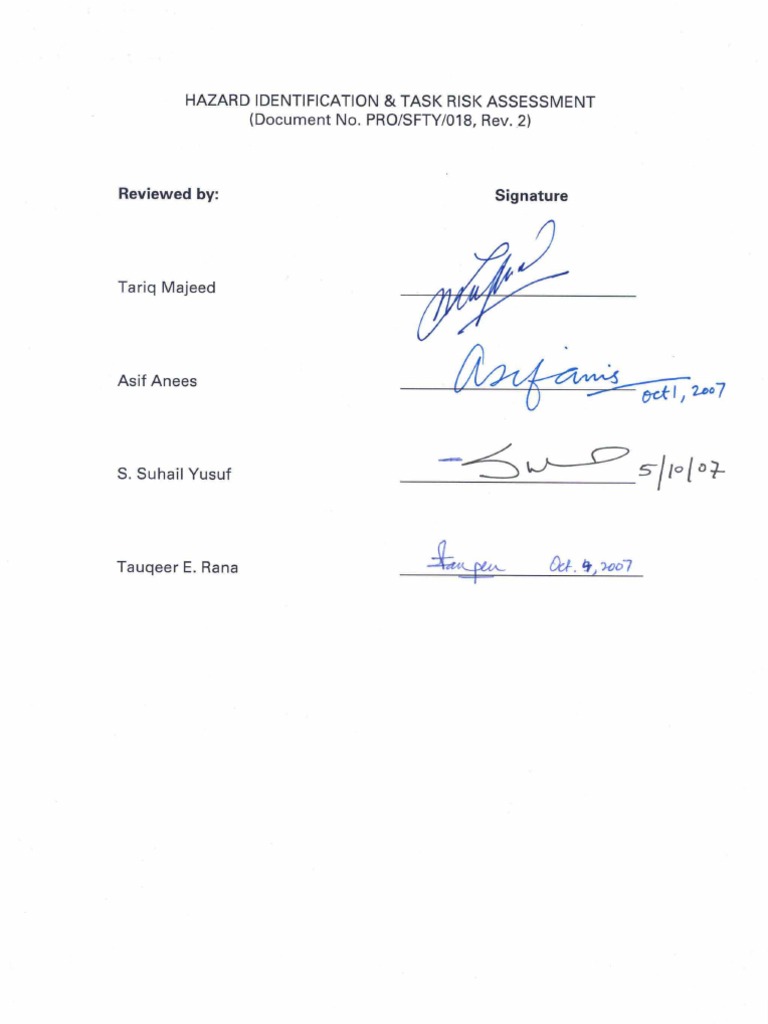 Hazard Identification & Task Risk Assessment | PDF | Risk Assessment ...