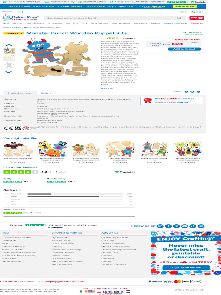 Monster Bunch Wooden Puppet Kits | PDF