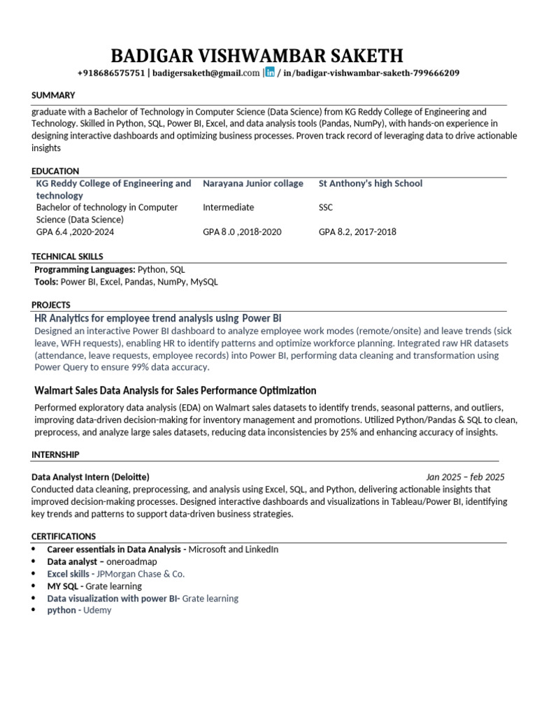 Data Science Graduate Profile | PDF