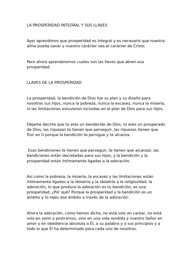 Llaves de la Prosperidad Integral | PDF | Abrahán | Dios