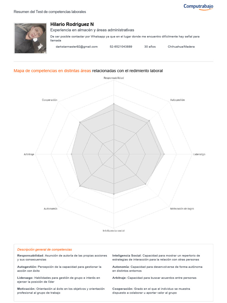 Resultados del Test de Competencias Laborales | PDF | Liderazgo ...