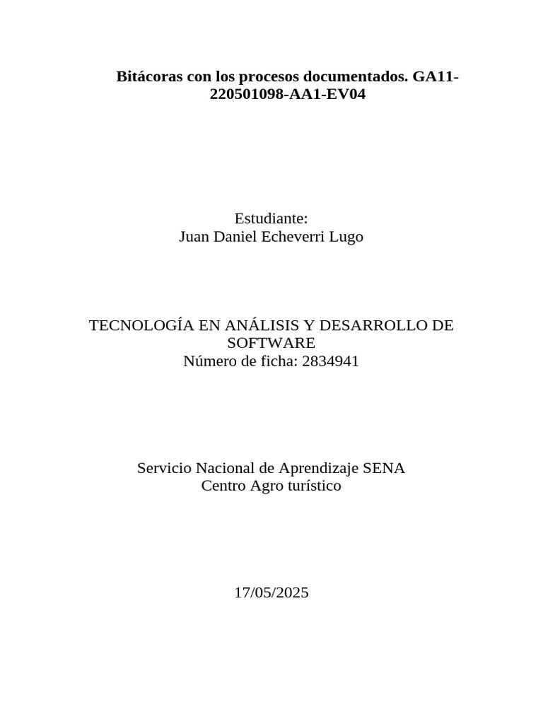 GA11-220501098-AA1-EV04 Bitácoras Con Los Procesos Documentados | PDF ...