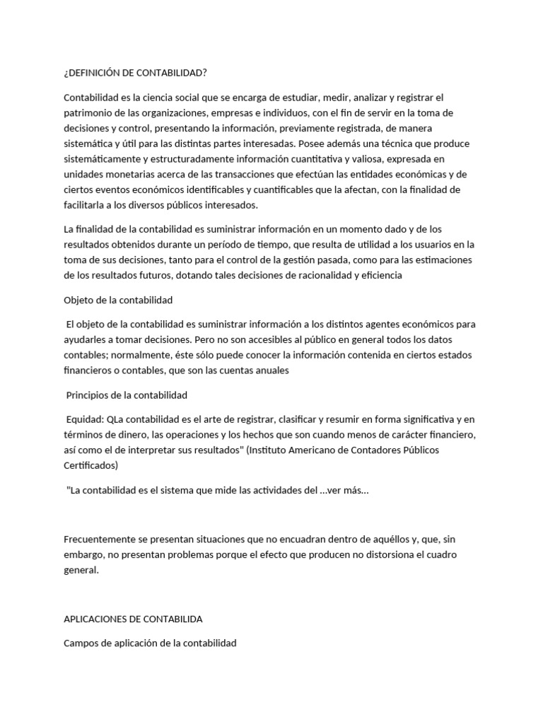 ¿Definición de Contabilidad | PDF | Contabilidad | Estado financiero