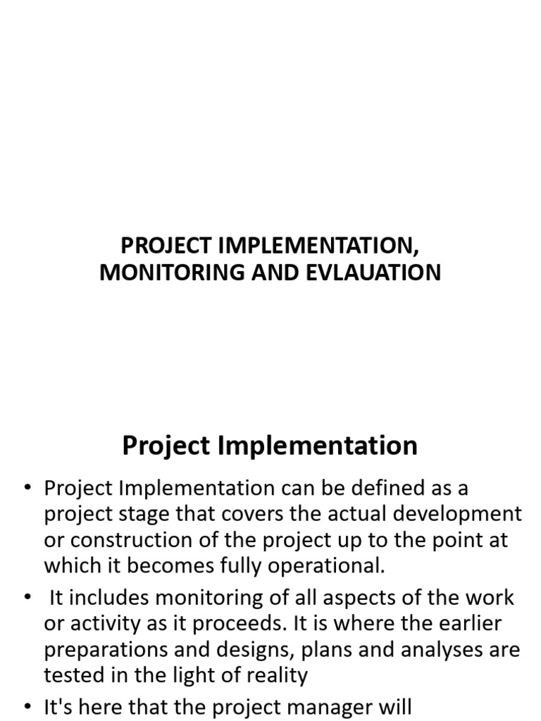 Project Implementation and Evaluation Guide | PDF | Business