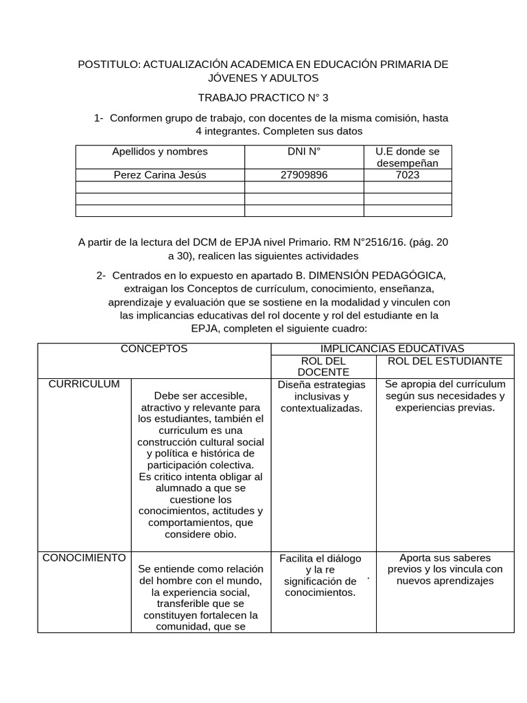 Actualización en Educación Primaria EPJA | PDF | Plan de estudios ...