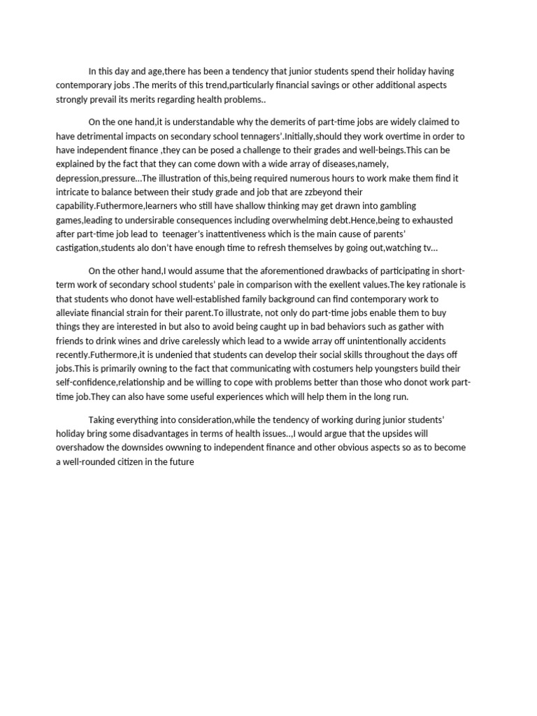 Benefits of Part-Time Jobs for Students | PDF | Adolescence | Social ...