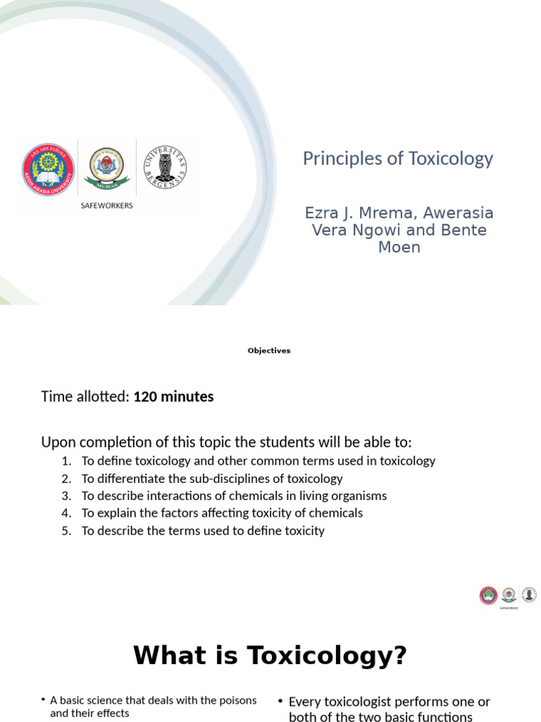Presentation - Principles of Toxicology Presentation | PDF | Toxicology ...