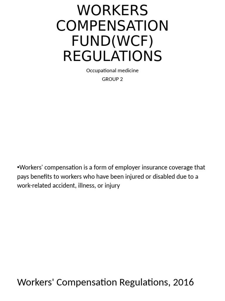 Workers Compensation Fund Regulations 2016 | PDF | Employment | Workers ...
