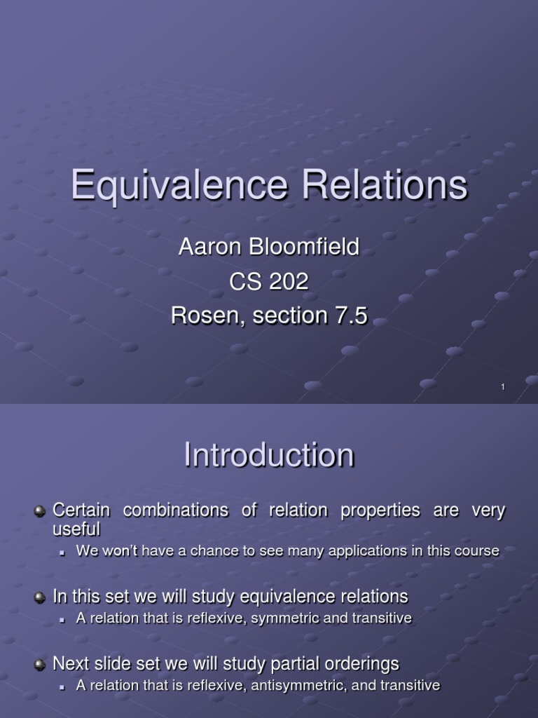 Understanding Equivalence Relations | PDF | Integer | Function ...