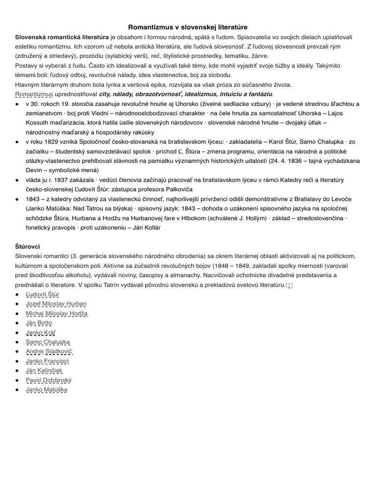 Romantizmus V Slovenskej Literatúre, Sylabický Veršový Systém, S ...