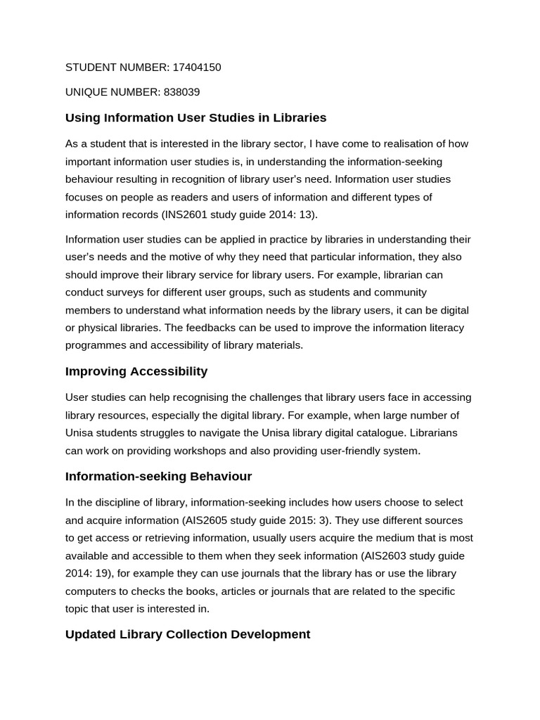 Understanding User Studies in Libraries | PDF | Libraries | Human ...