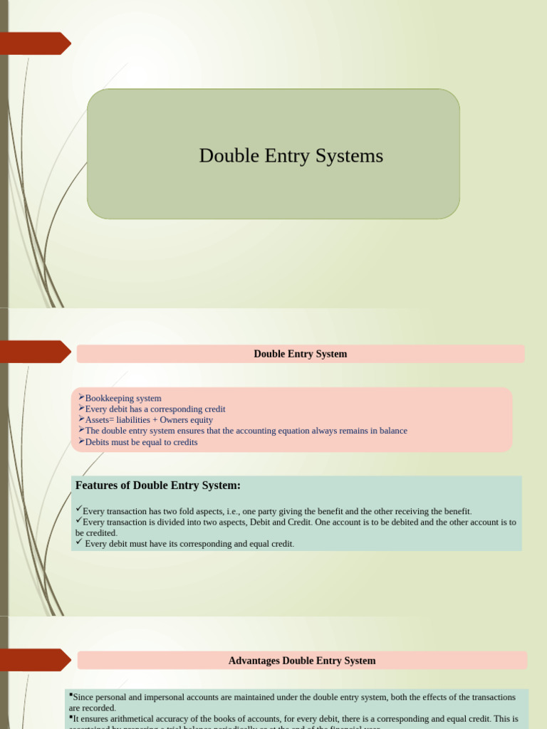 Double Entry System | PDF | Debits And Credits | Business