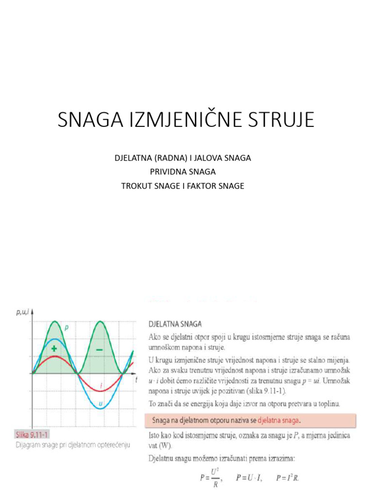 Snaga Izmjenične Struje | PDF