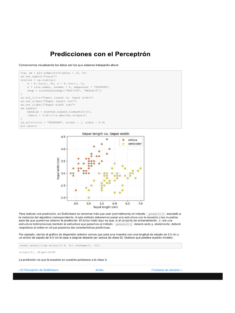 Predicciones Con El Perceptrón | PDF