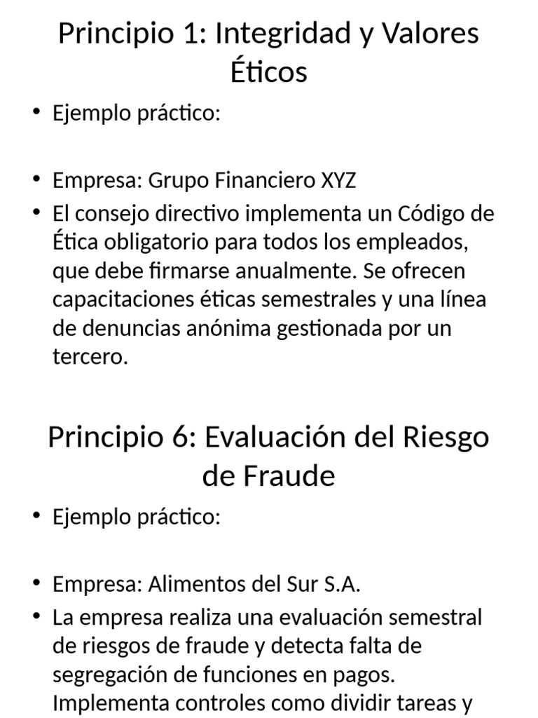 Principios Control Interno COSO | PDF