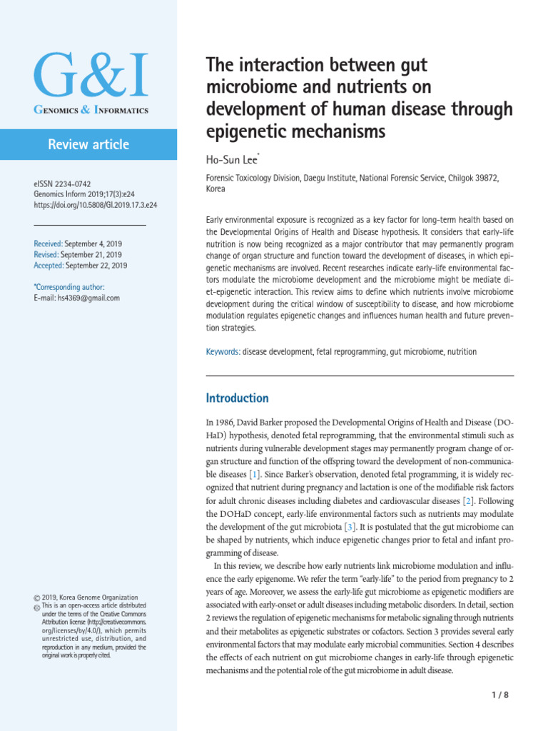 The Interaction Between Gut Microbiome and Nutrients | PDF ...