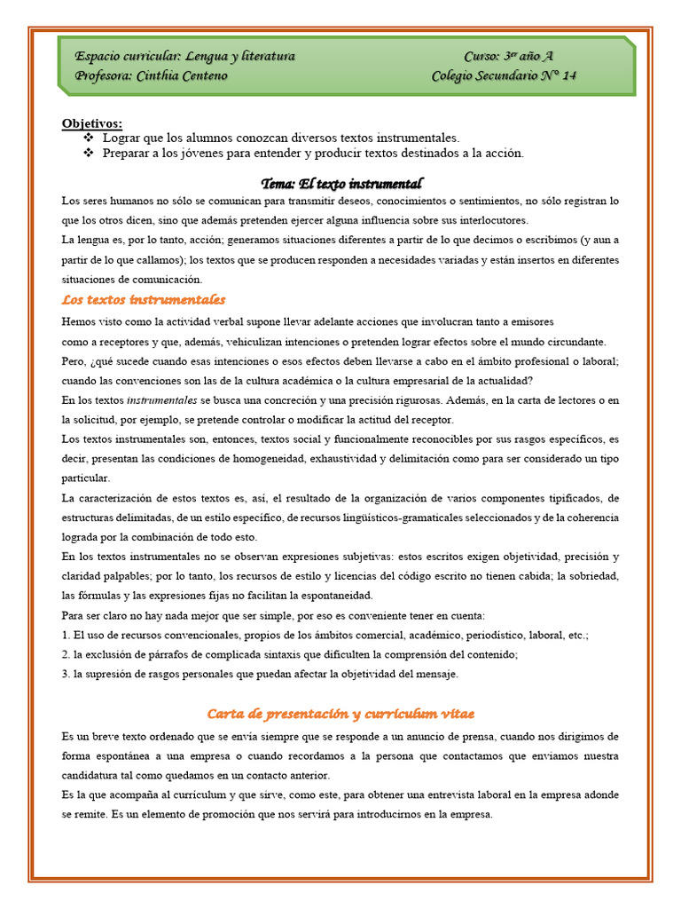 Guía para Redactar Cartas de Presentación | PDF | Plan de estudios ...