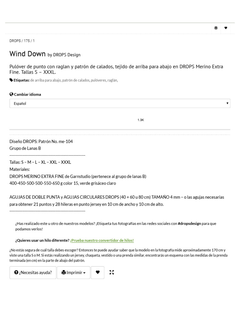 Pulóver Wind Down de DROPS Design | PDF
