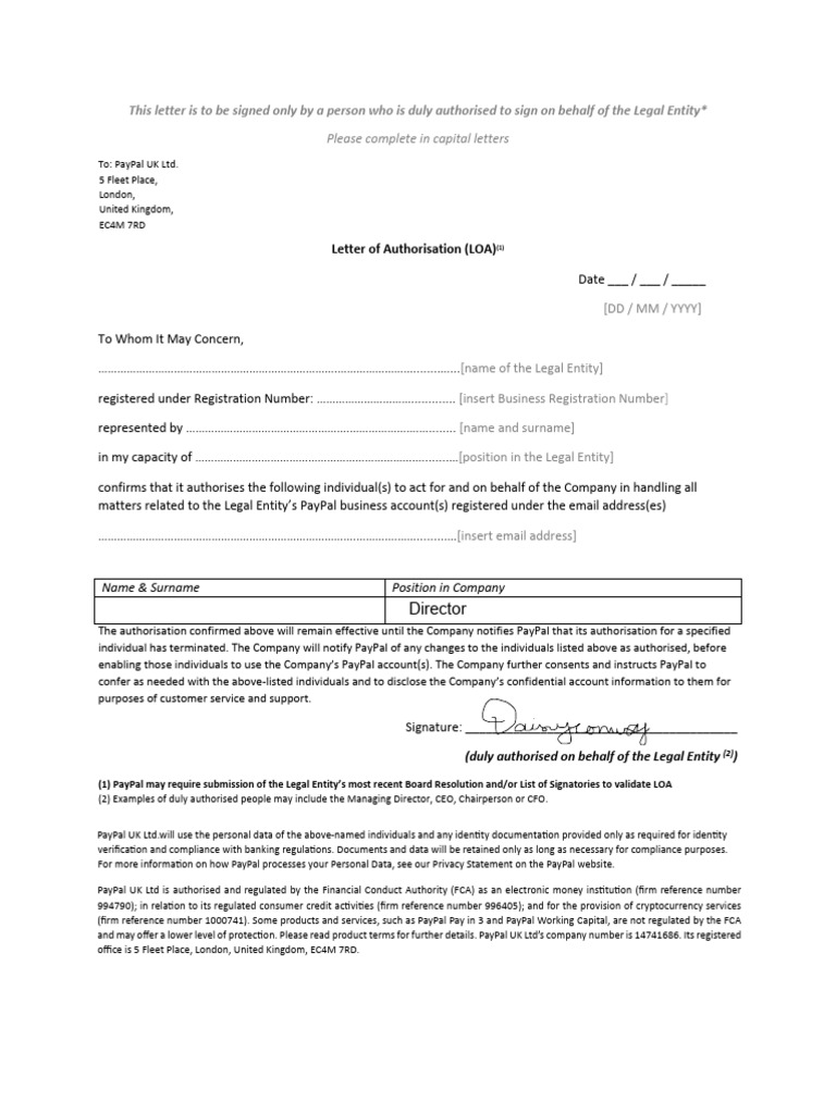 Letter of Authorization 2025 05 16T21 - 53 - 51.223Z | PDF | Pay Pal ...