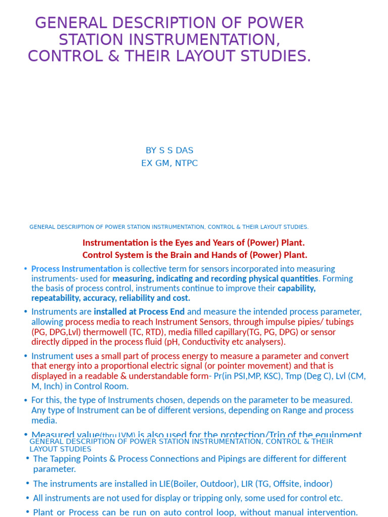 Power Station Instrumentation Overview | PDF | Inductor | Piezoelectricity