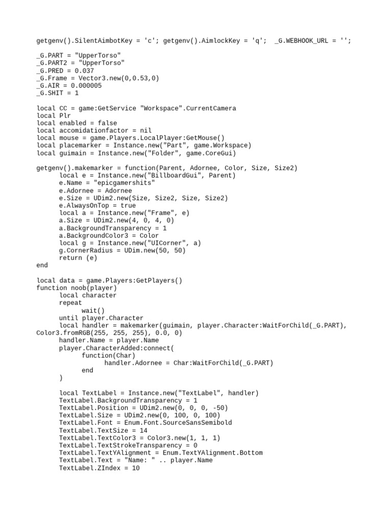 Roblox Silent Aimbot Script Guide | PDF | System Software | Software ...