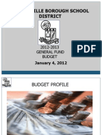 2012-13 Budget Presentation As of 1-4-12