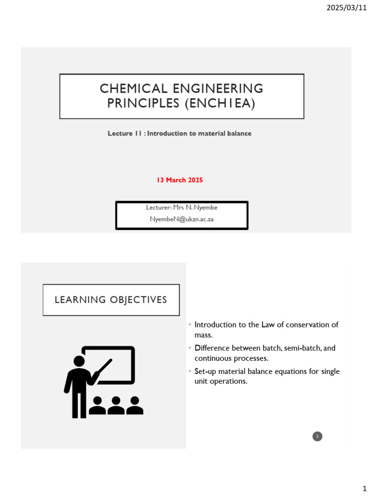 Material Balance in Chemical Engineering | PDF | Thermodynamics ...