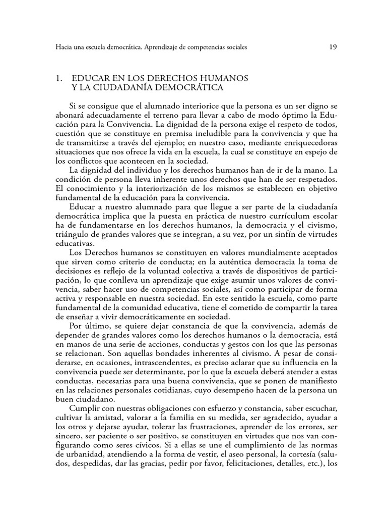 Educación en Derechos Humanos y Democracia | PDF | Derechos humanos ...