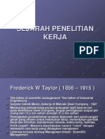 Sejarah Penelitian Kerja