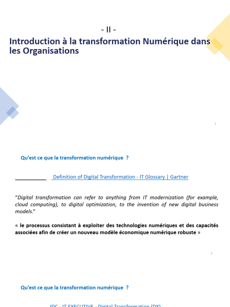 Introduction à la transformation numérique | PDF | Données numériques ...