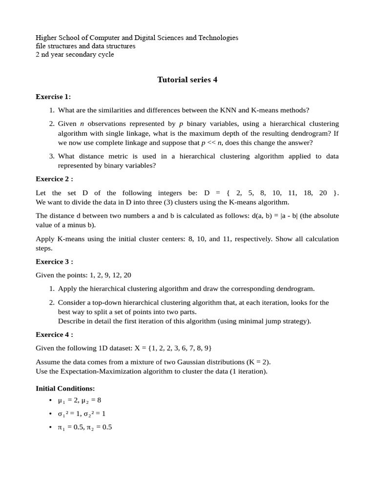 Tutorial Series 4: Exercise 1 | PDF