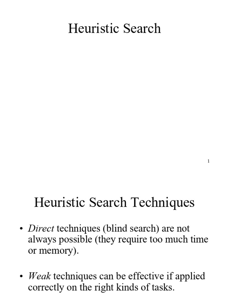 Heuristic Search Techniques Explained | PDF | Theoretical Computer ...