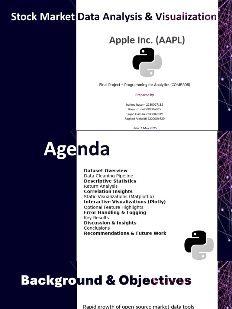 Apple Stock Data Analysis Project | PDF | Statistics | Computer Programming