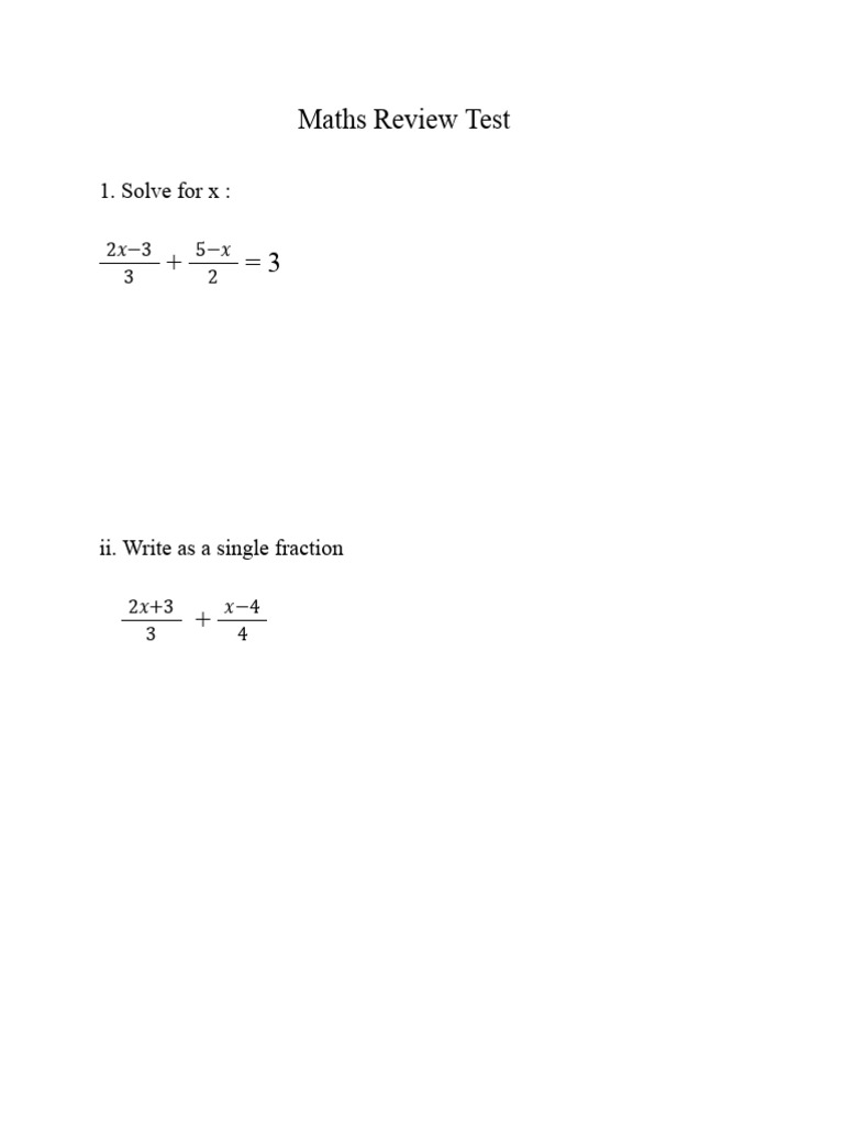 Maths Test | PDF