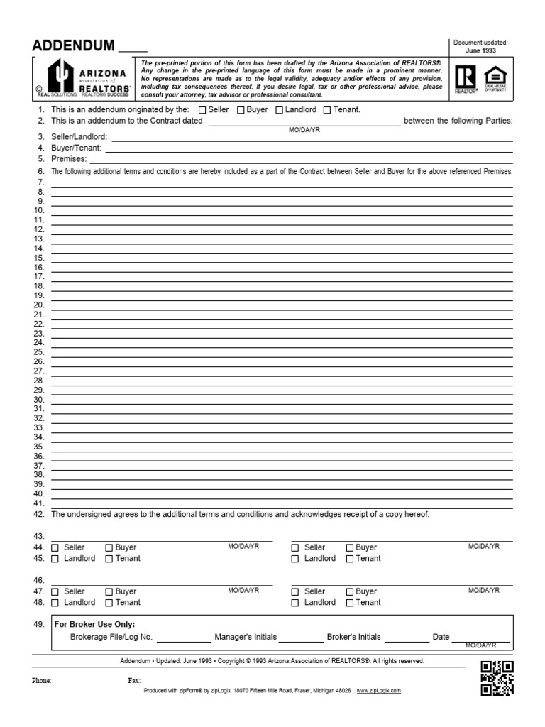 Adendum Blank | PDF
