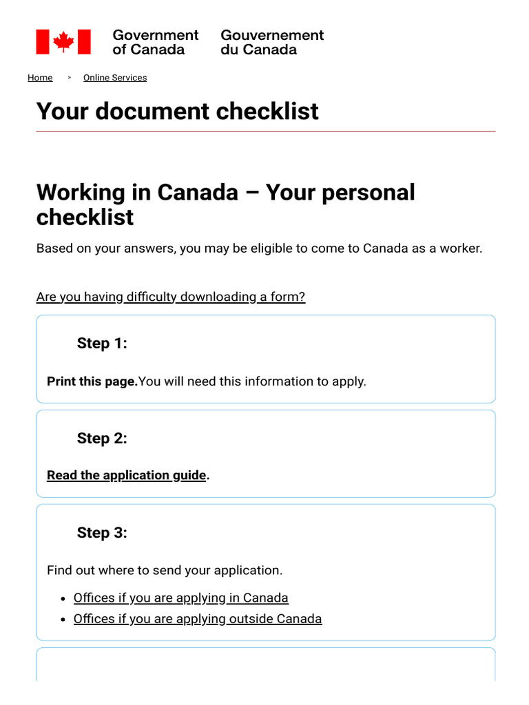 Your Document Checklist - Immigration, Refugees and Citizenship Canada ...