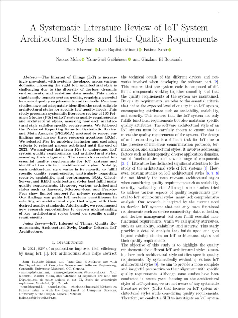 A Systematic Literature Review of IoT System | PDF | Internet Of Things ...
