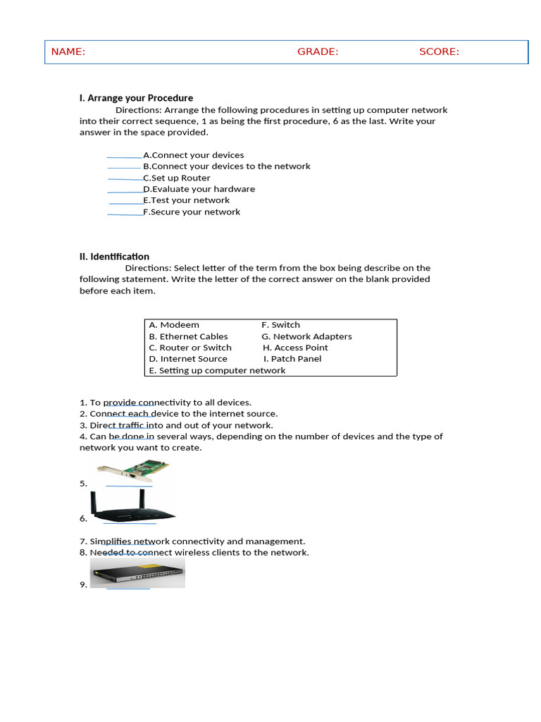 Computer Network Setup Procedures Guide | PDF