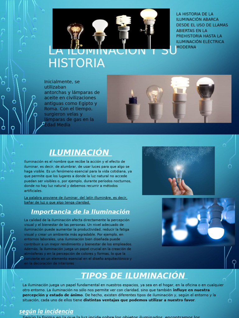 Historia de la Iluminación | PDF | Encendiendo | Luz de la calle
