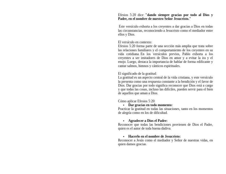 Gratitud a Dios en Todas Circunstancias | PDF