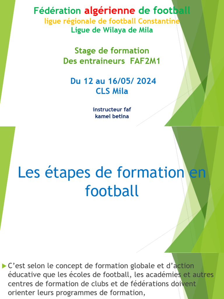 Étapes de Formation en Football | PDF