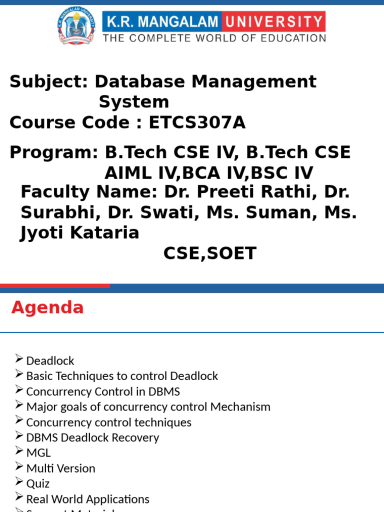 Deadlock Management in DBMS | PDF | Database Transaction | Data Management