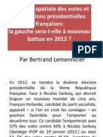 Lemennicier Analyse Spatiale Des Votes Et Les Élections Présidentielles 2012