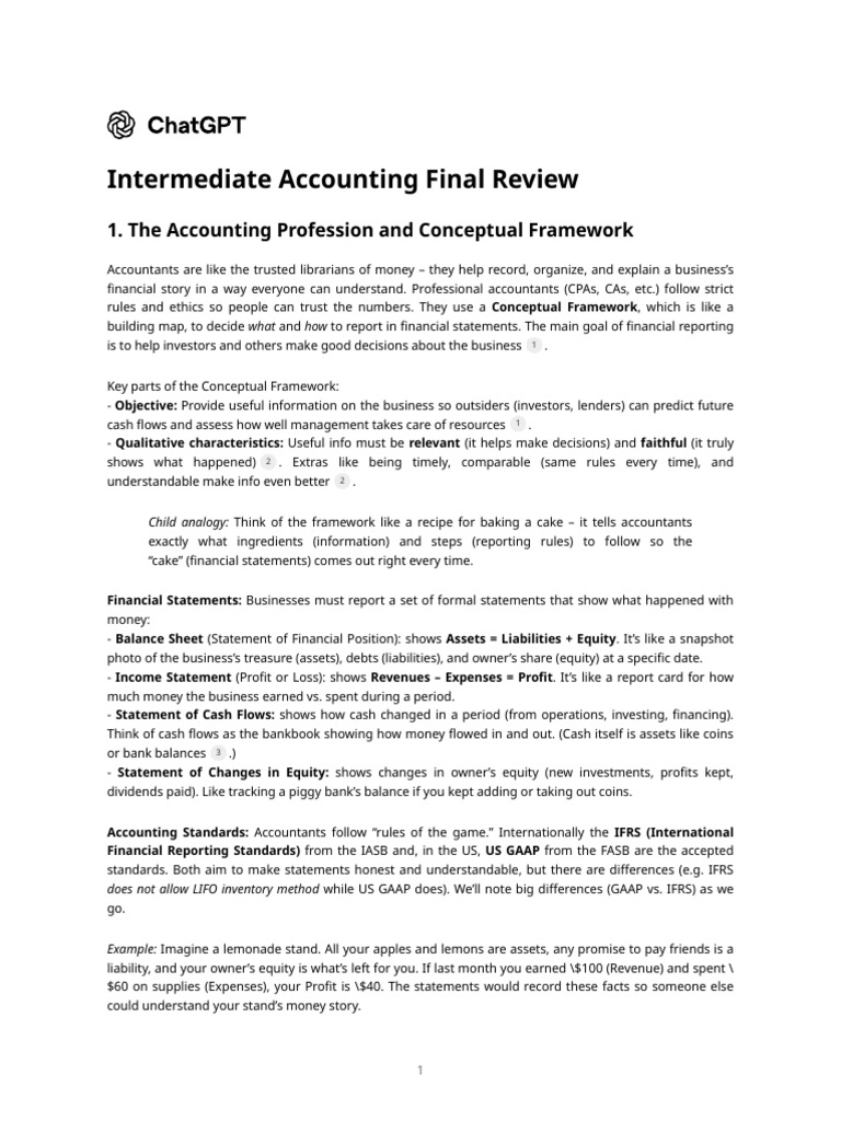 Intermediate Accounting Review Guide | PDF | Cost Of Goods Sold | Banks